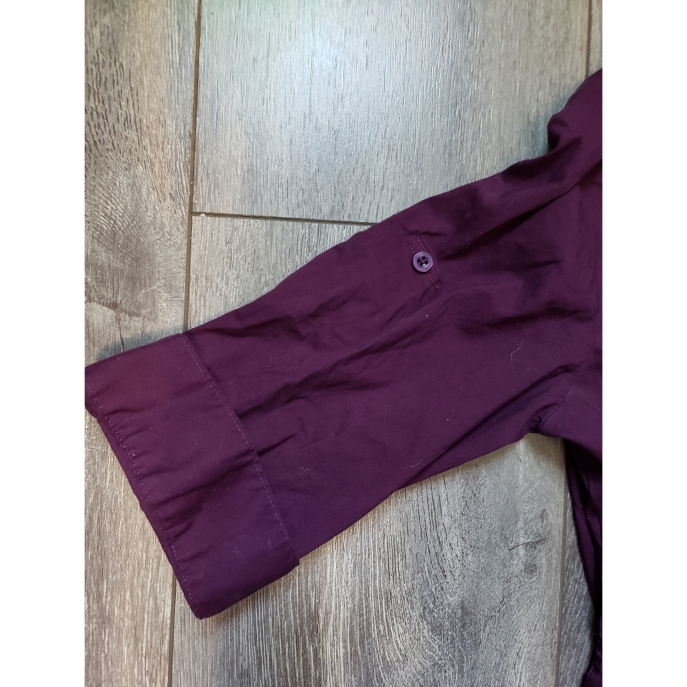 Mandee Roll Up Sleeve Ruffle Rouched Button Down - Picture 7 of 9